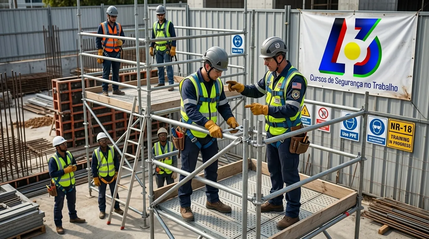 Treinamento prático para montagem de andaimes tubo roll conforme NR-18
