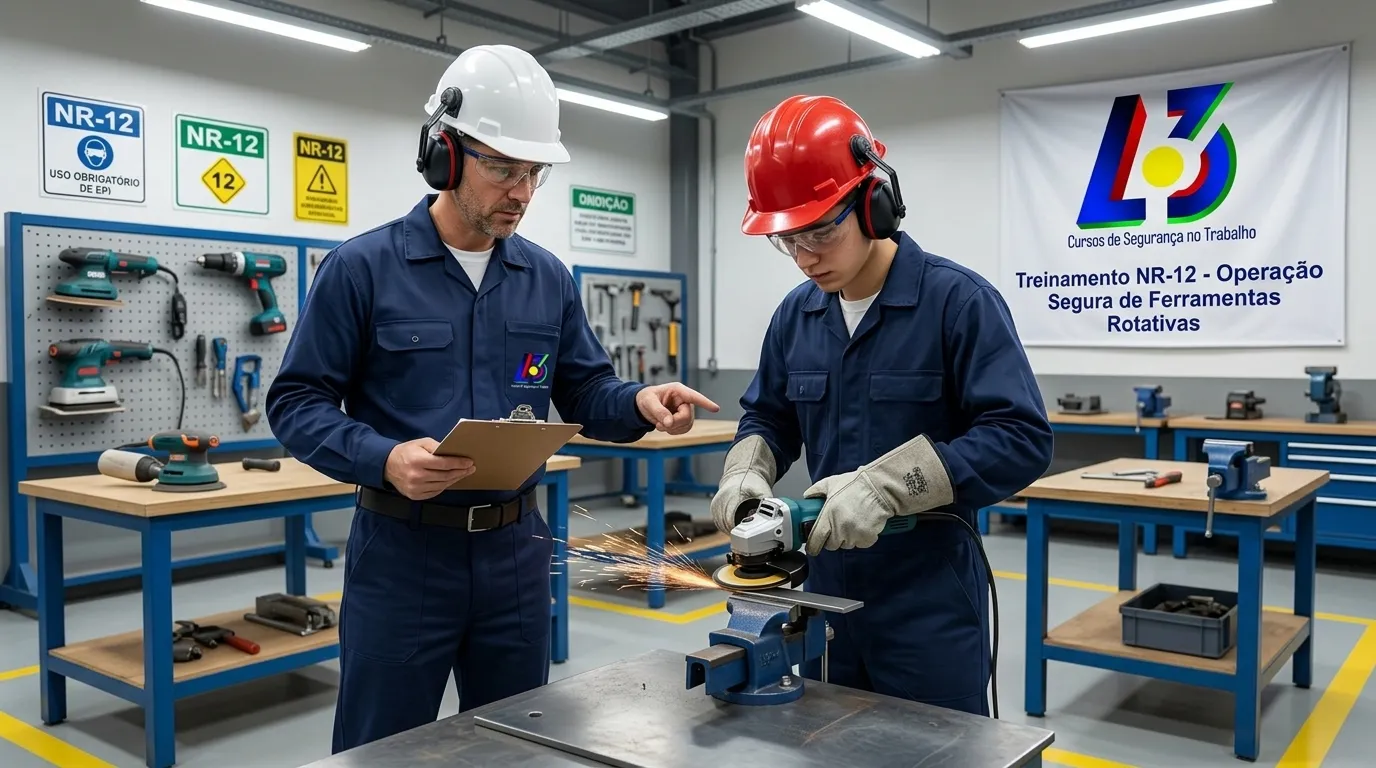 Capacitação em ferramentas rotativas e segurança do trabalho